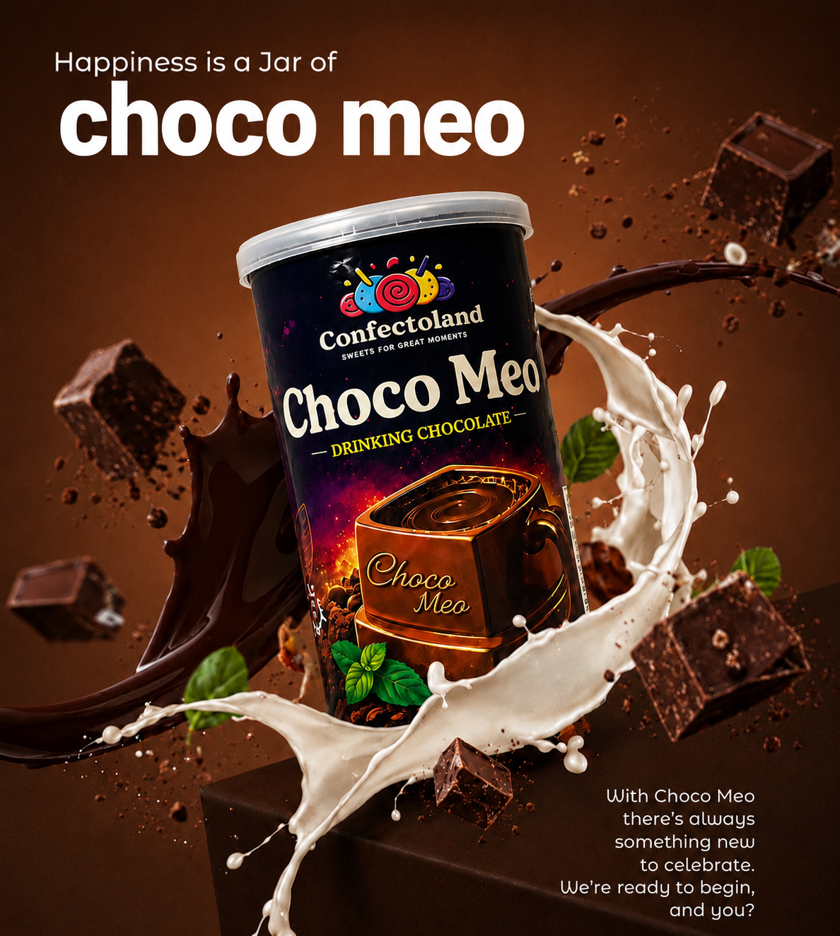 Choco Meo Drinking Chocolate Powder -
Rich & Creamy Hot Chocolate Mix