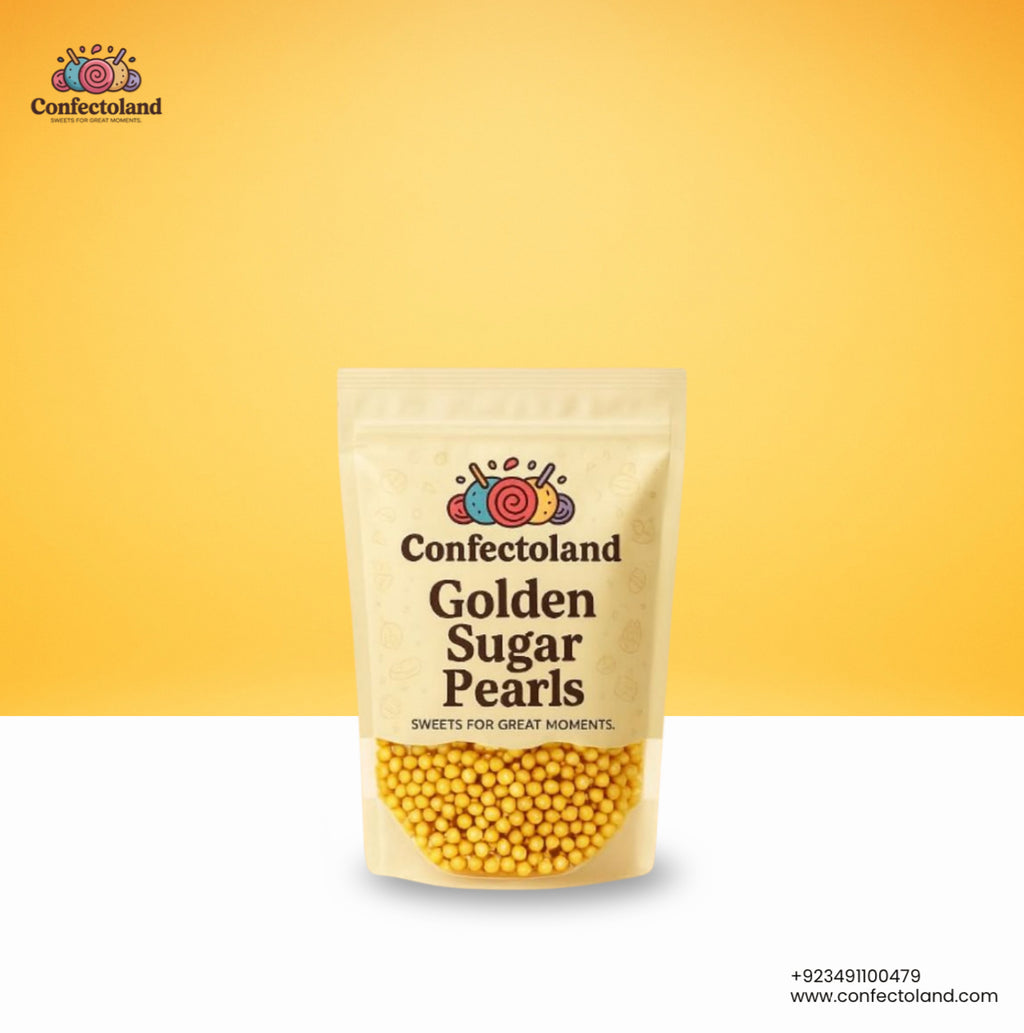 Golden Sugar Beads - Premium Cake Decoration | Confectoland
