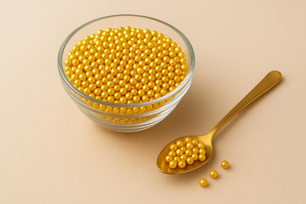 Golden Sugar Beads - Premium Cake Decoration | Confectoland