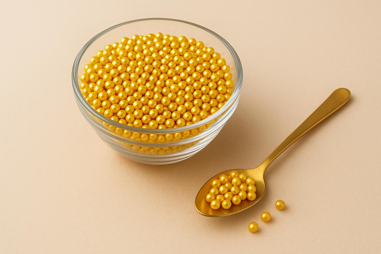 Golden Sugar Beads - Premium Cake Decoration | Confectoland